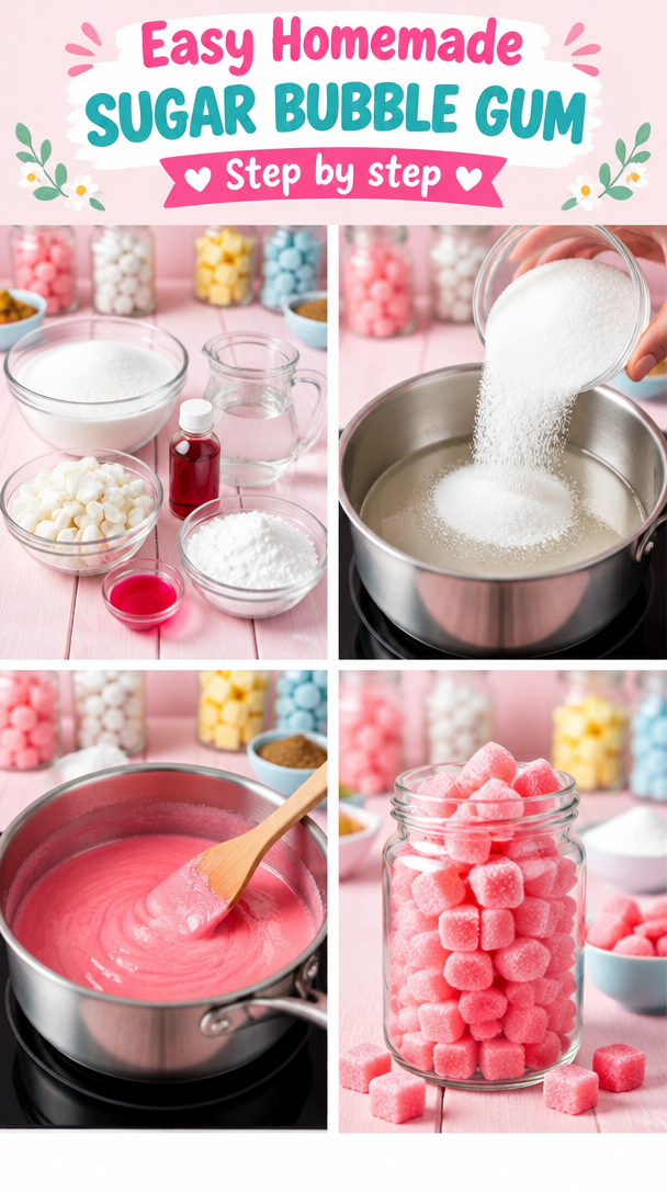 Easy Homemade Sugar Bubble Gum for Fun Family Activities