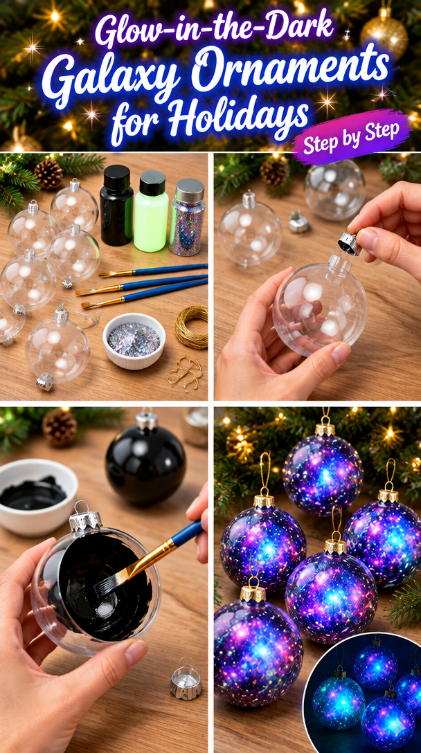 Create Magical Glow-in-the-Dark Galaxy Ornaments for Your Holiday Decor