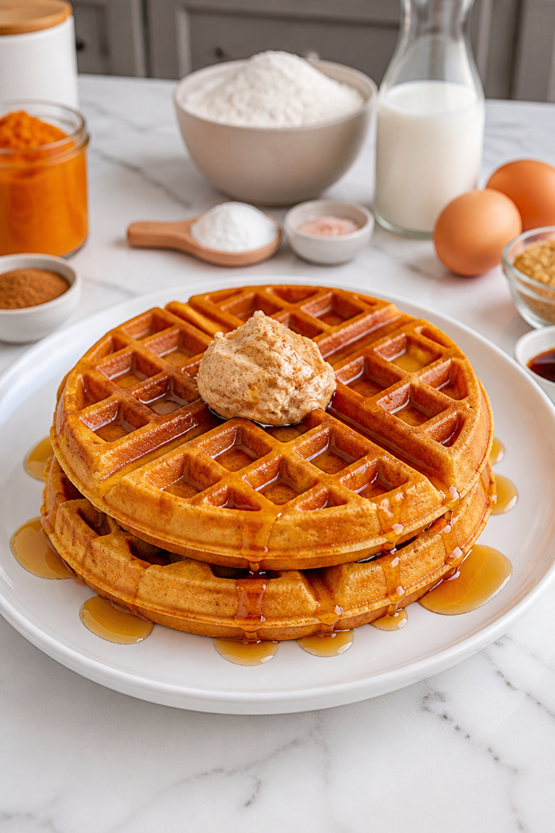 Classic Pumpkin Waffle Cinnamon Butter