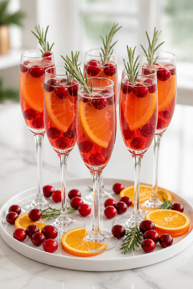 Classic Cranberry Mimosa Brunch Cocktail