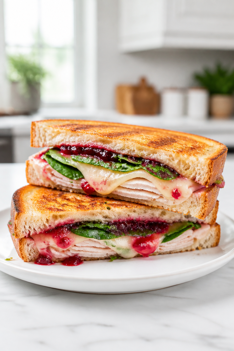 Classic Turkey Cranberry Panini Sandwich