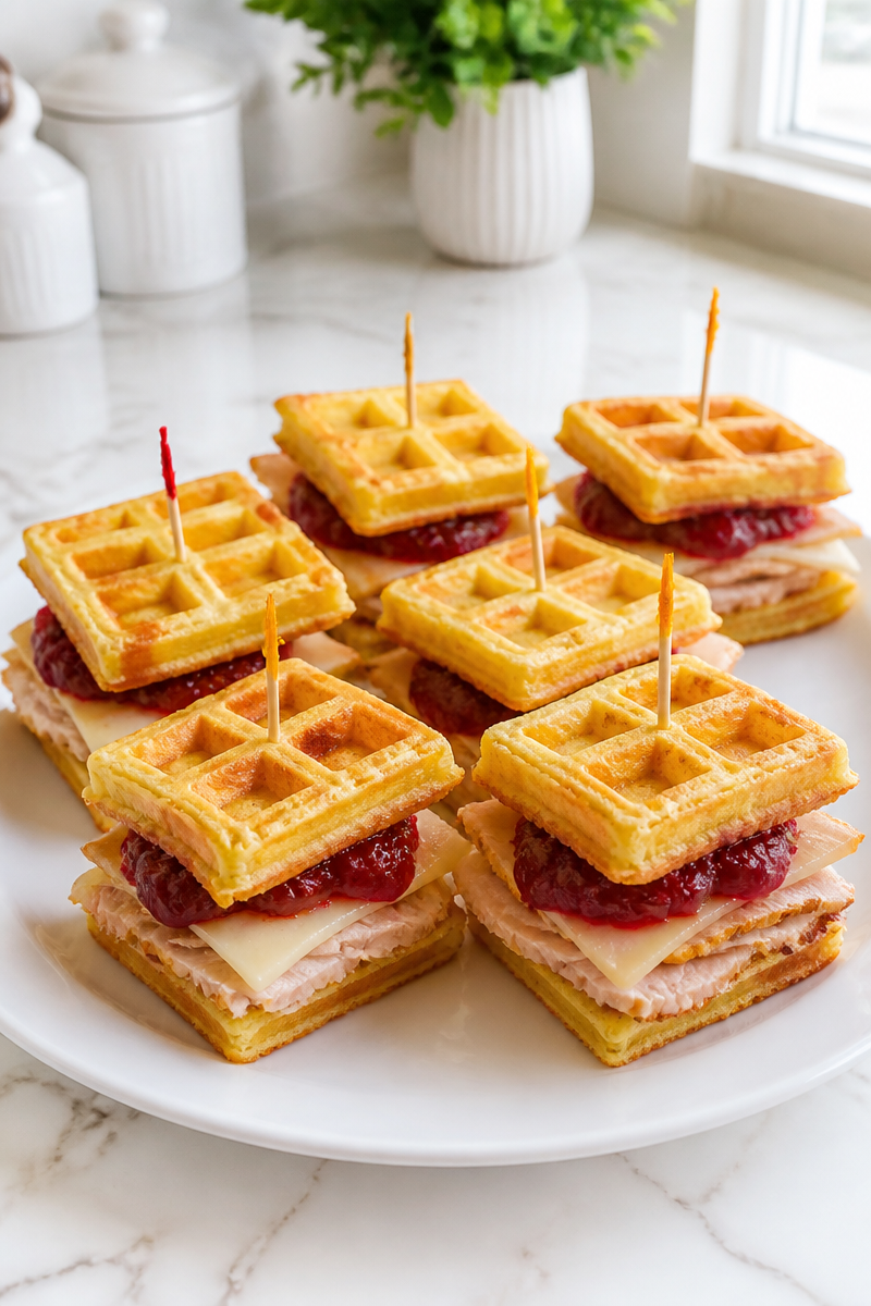 Classic Cornbread Waffle Turkey Slider