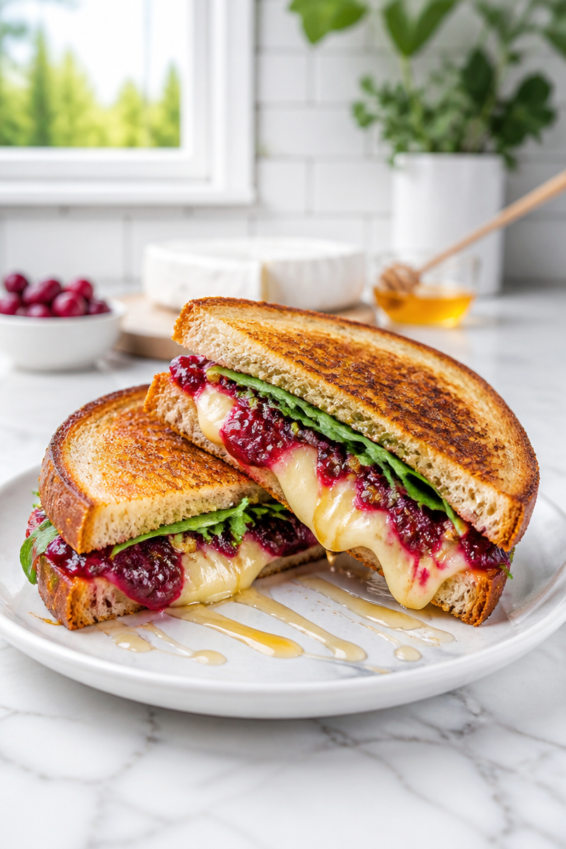 Cranberry Baked Brie Grilled Cheese