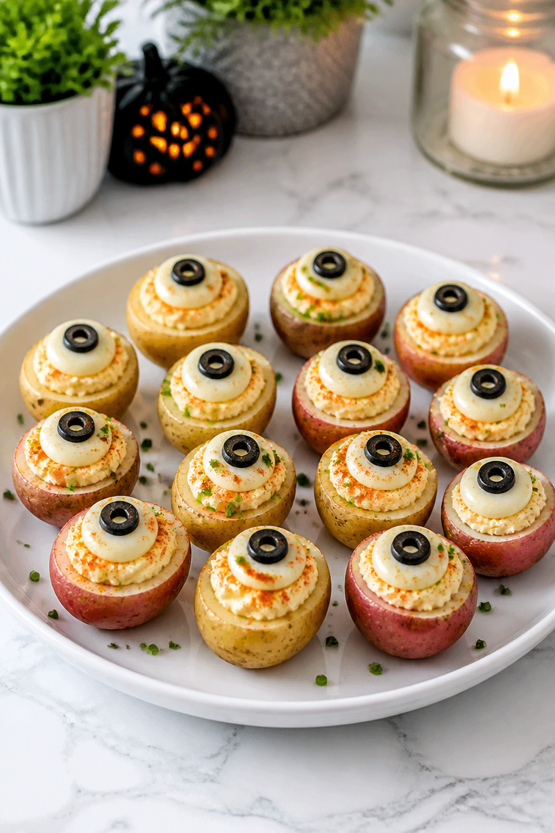 Halloween Candy Eyeball Deviled Potato