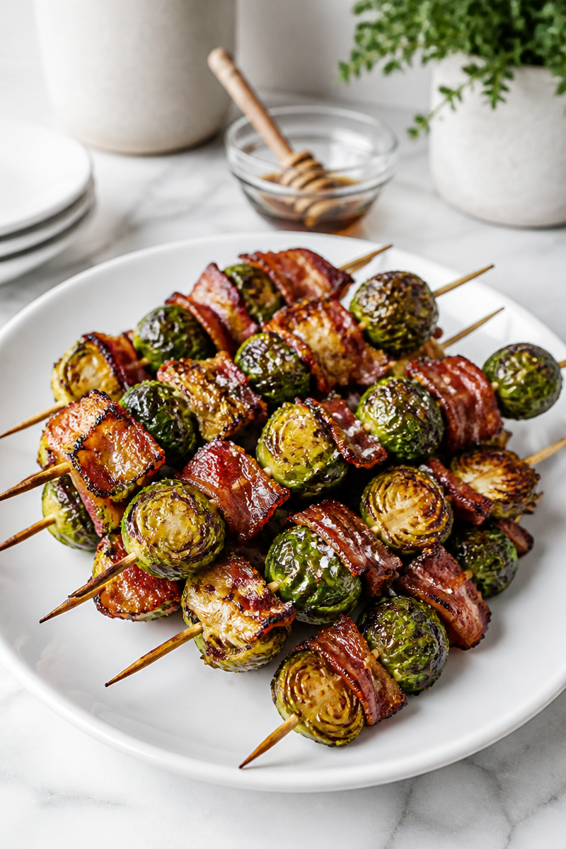 Classic Maple Bacon Brussels Skewer