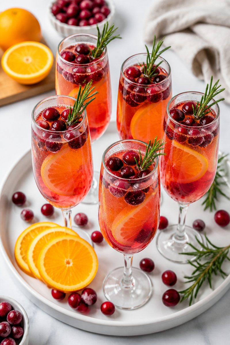 Classic Cranberry Mimosa Brunch Cocktail