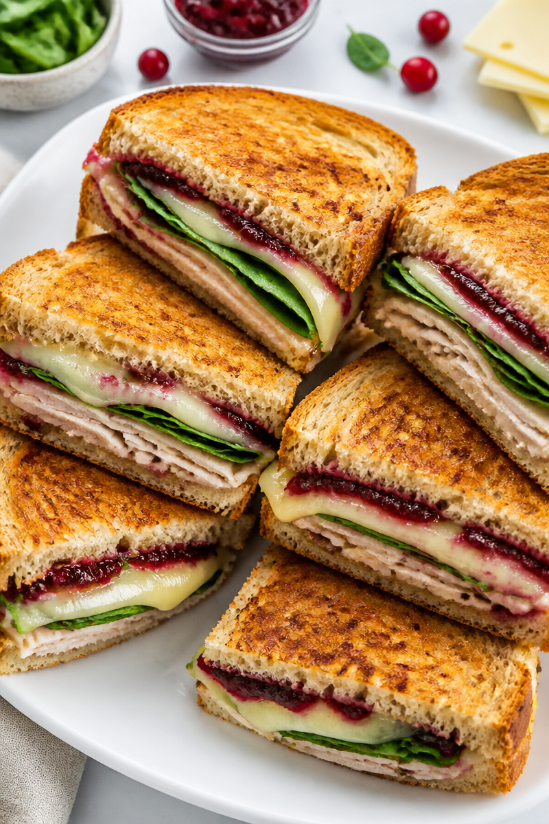 Classic Turkey Cranberry Panini Sandwich