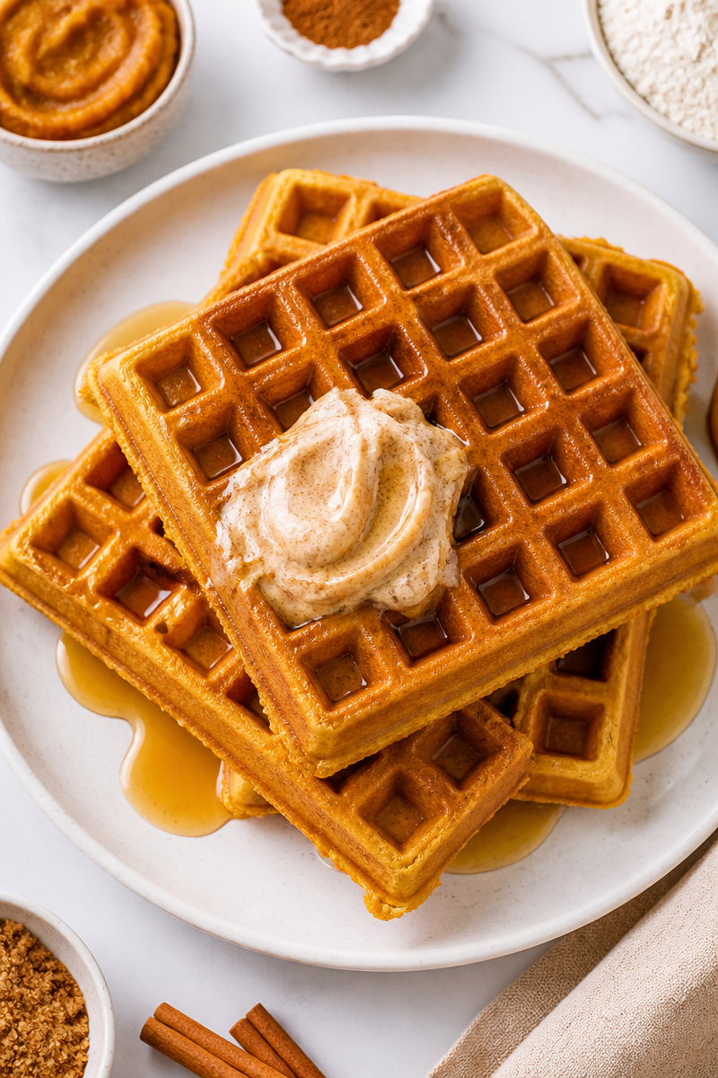 Classic Pumpkin Waffle Cinnamon Butter