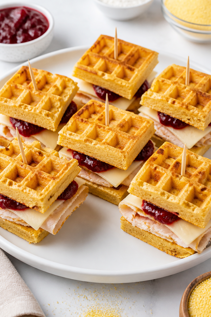 Classic Cornbread Waffle Turkey Slider
