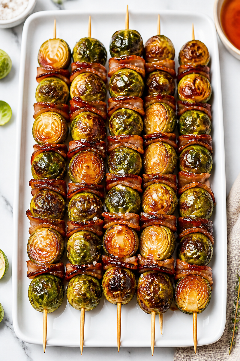 Classic Maple Bacon Brussels Skewer
