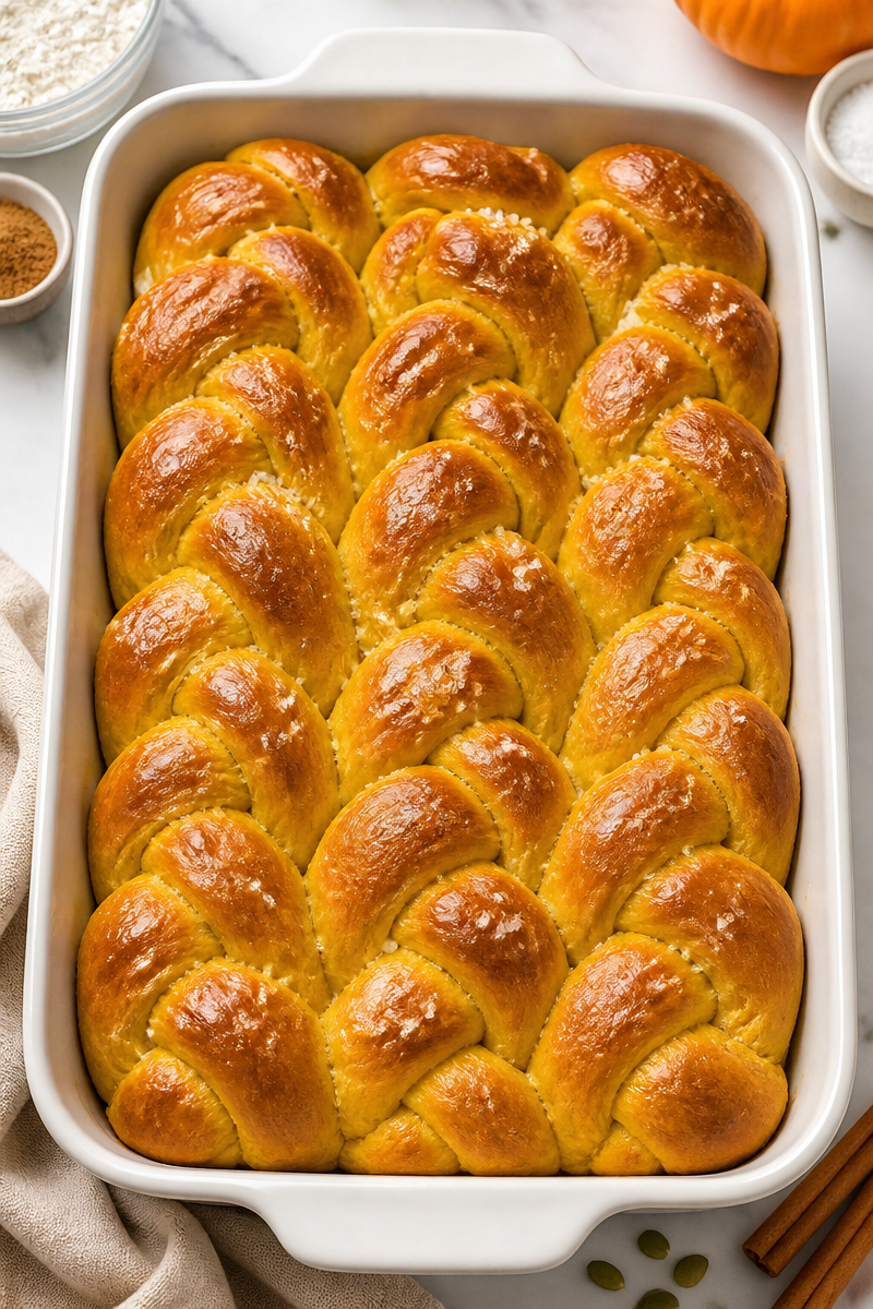 Classic Pumpkin Dinner Roll Twist