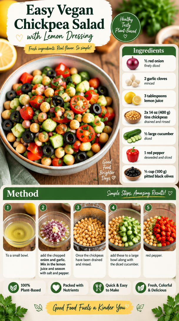 Easy Vegan Chickpea Salad with Lemon Dressing