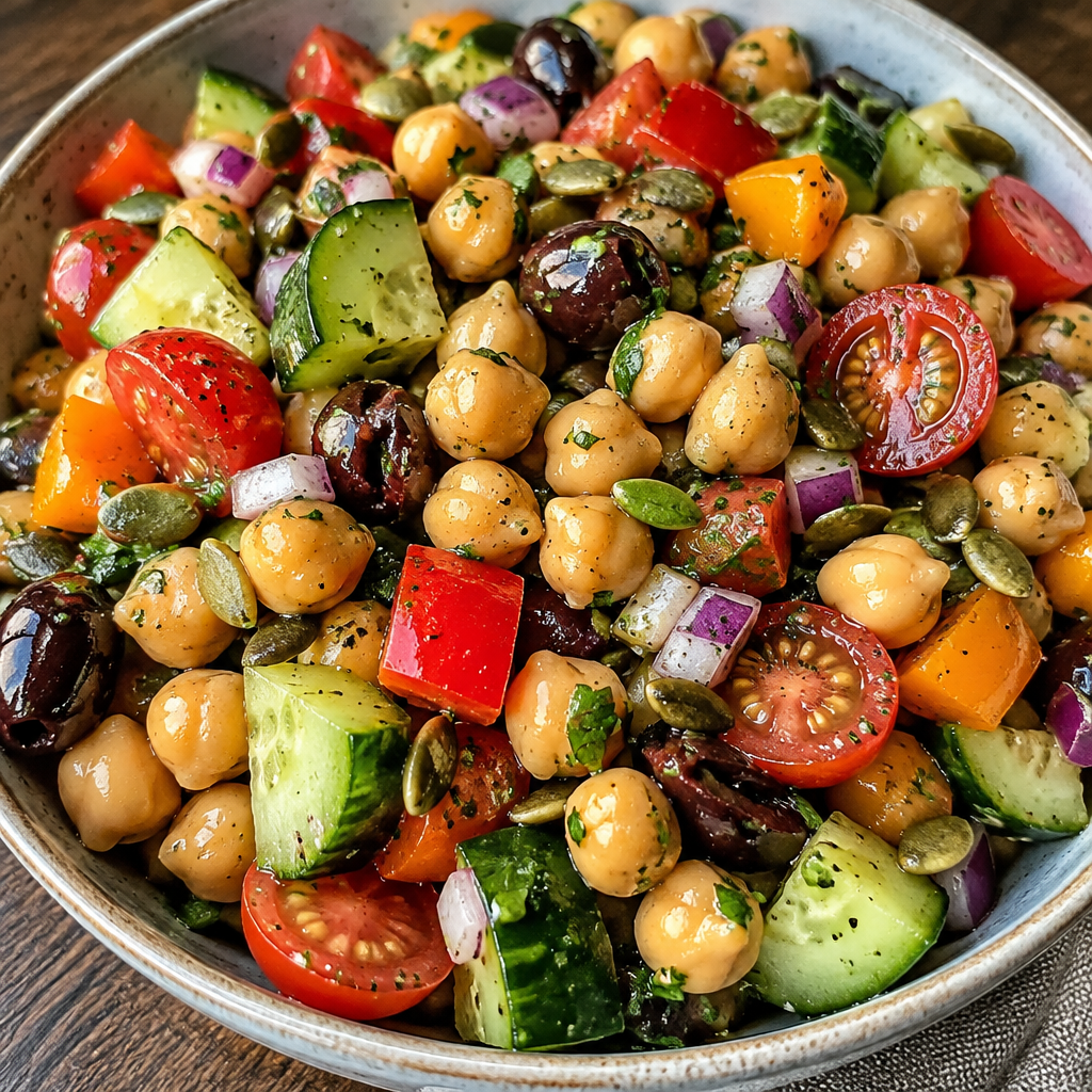 Easy Vegan Chickpea Salad with Lemon Dressing