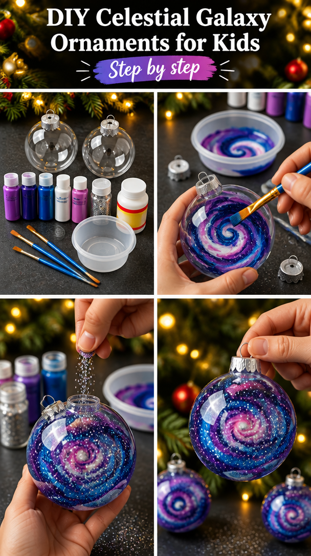 Basteln Sie bezaubernde DIY Celestial Galaxy Ornamente für Kids