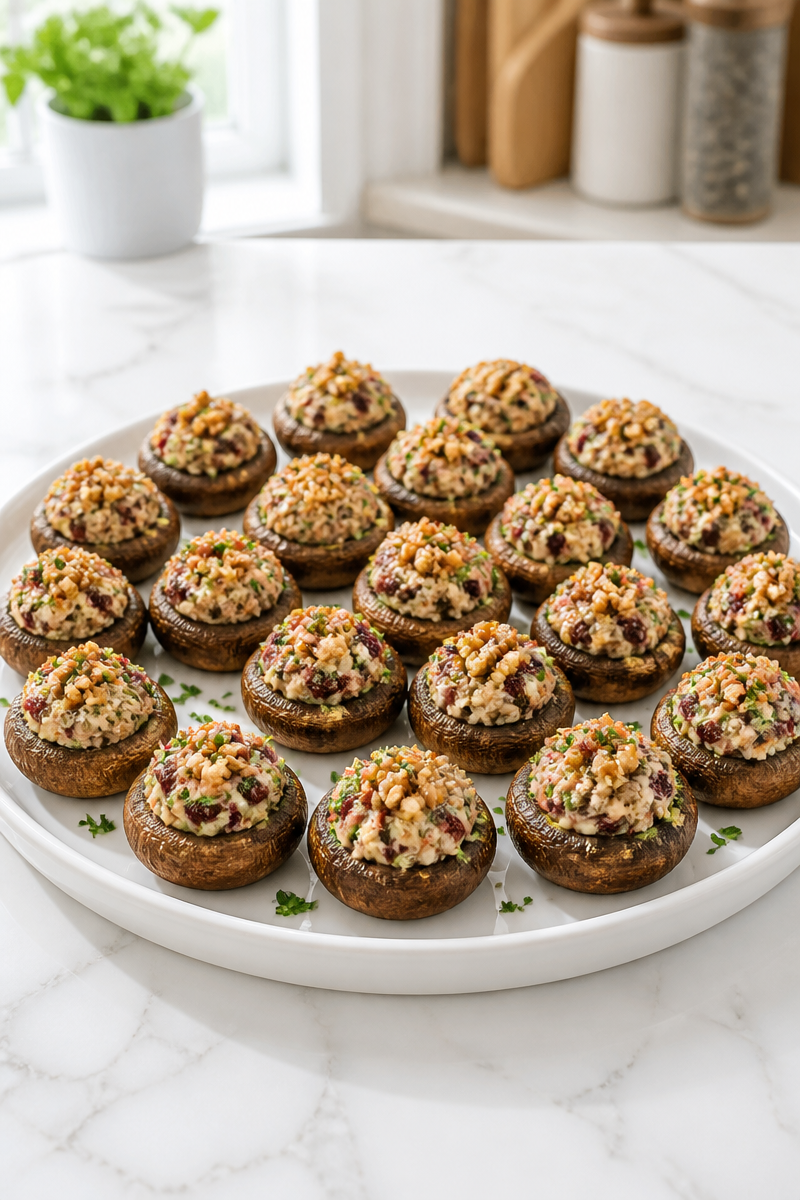 Cranberry Goat Cheese Stuffed Mushroom