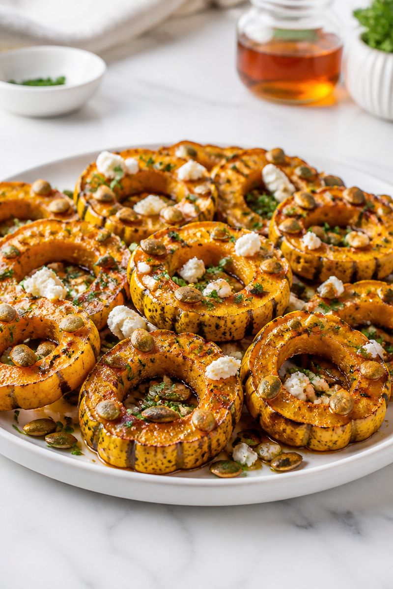 Maple Roasted Delicata Squash Ring