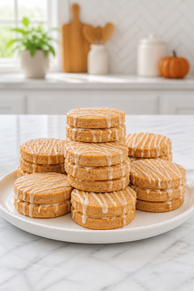 Pumpkin Spice Shortbread Cookie Stack