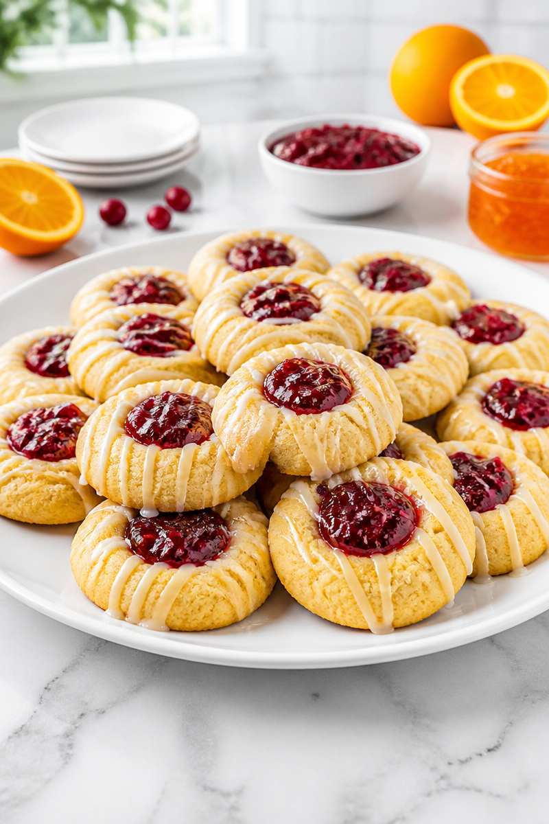 Cranberry Orange Marmalade Thumbprint Cookie