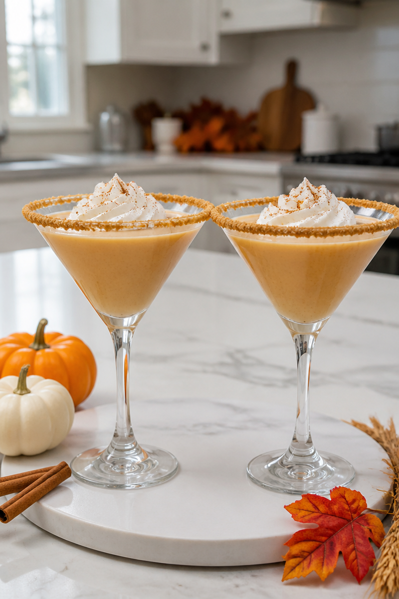 Pumpkin Spice Martini Cocktail Drink