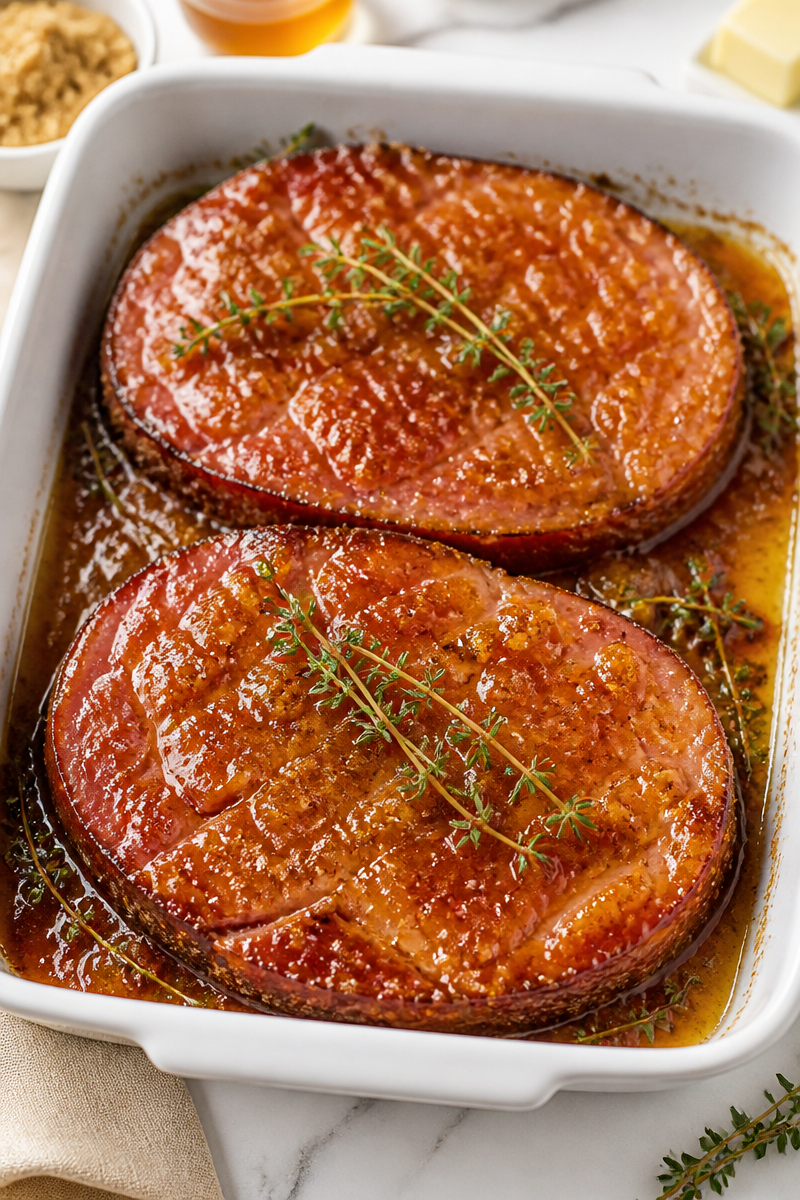 Brown Sugar Baked Ham Steak