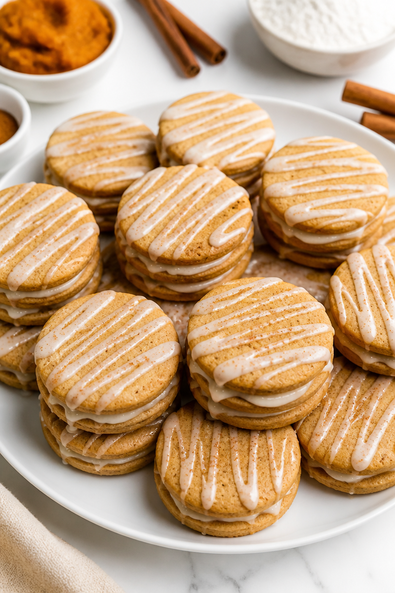 Pumpkin Spice Shortbread Cookie Stack