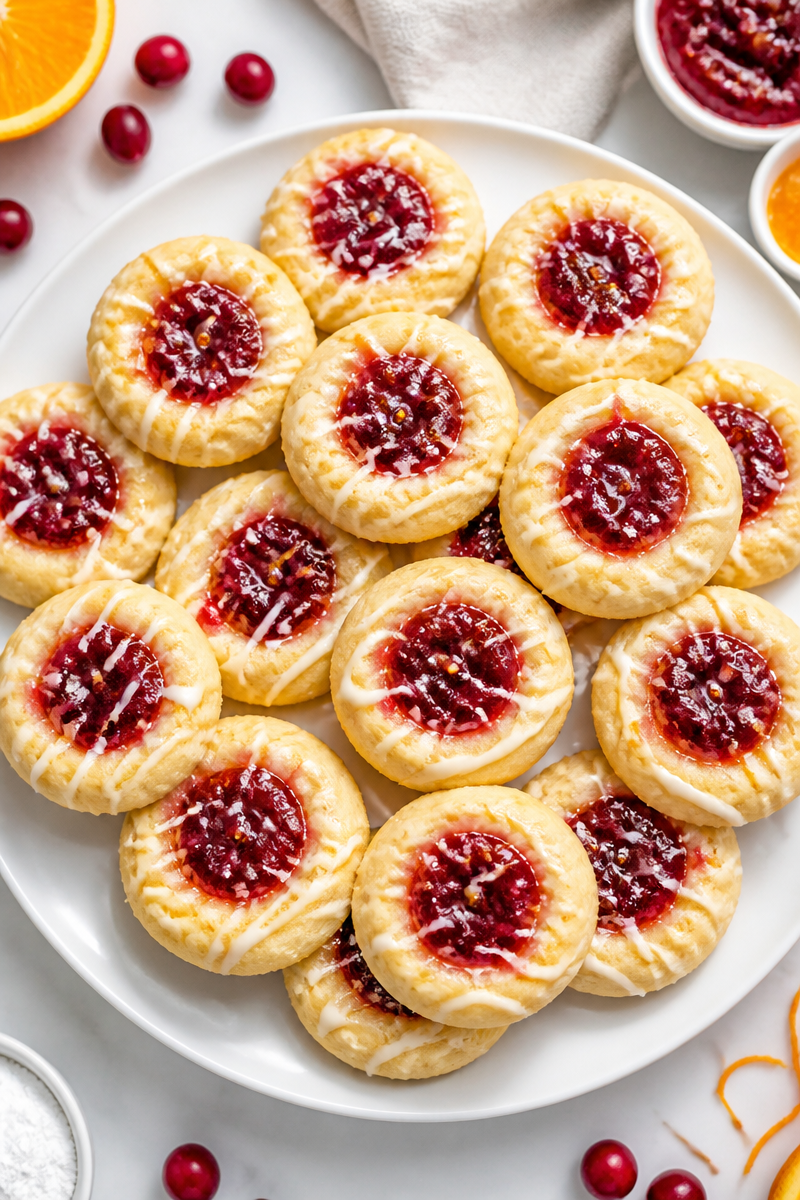 Cranberry Orange Marmalade Thumbprint Cookie