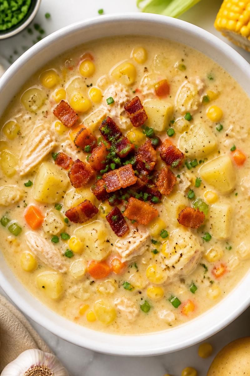 Turkey Corn Chowder Potato Bowl