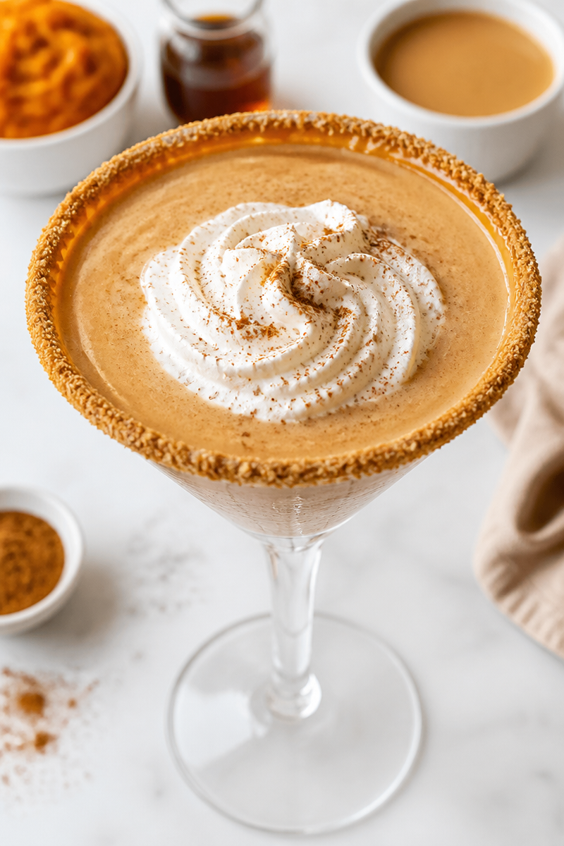 Pumpkin Spice Martini Cocktail Drink