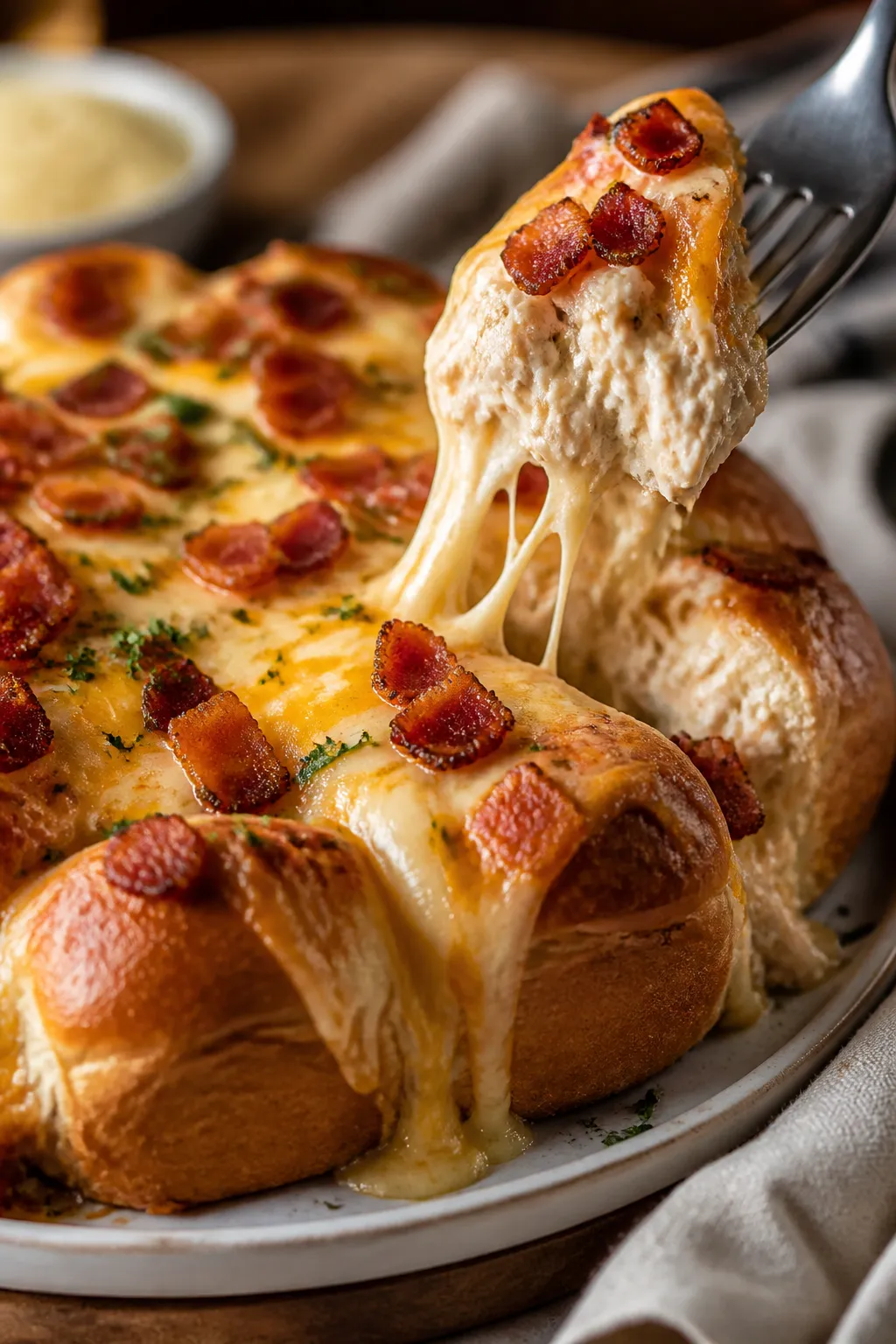 Hähnchen-Bacon-Ranch-gefülltes Brot 32 Hähnchen-Bacon-Ranch-gefülltes Brot