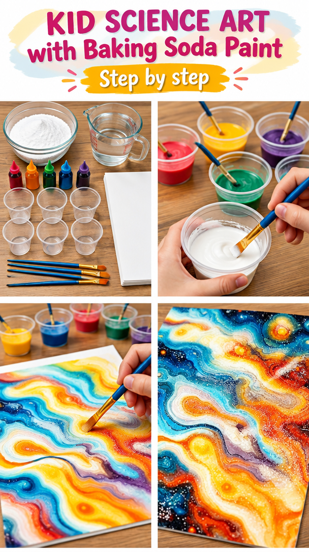 Kid Science Art Projects Using Baking Soda Paint