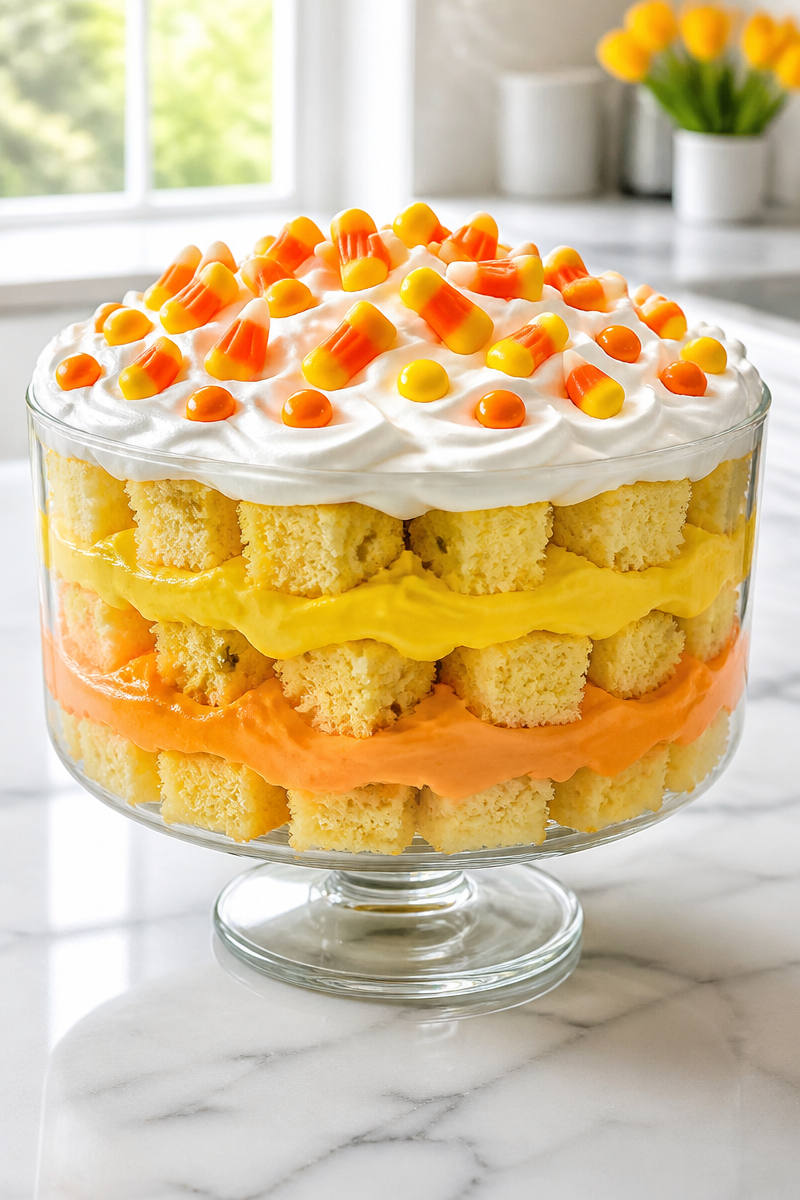 Candy Corn Trifle Layered Dessert