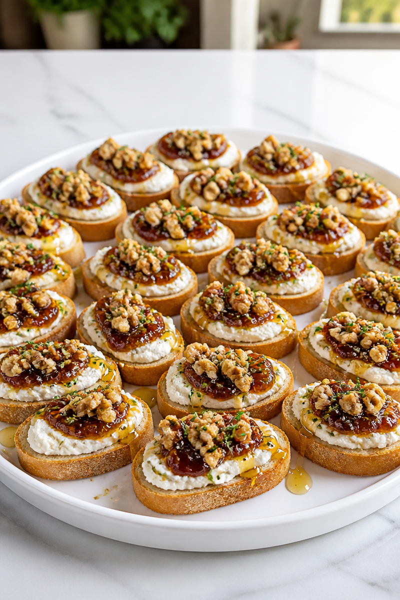 Fig Walnut Goat Cheese Crostini