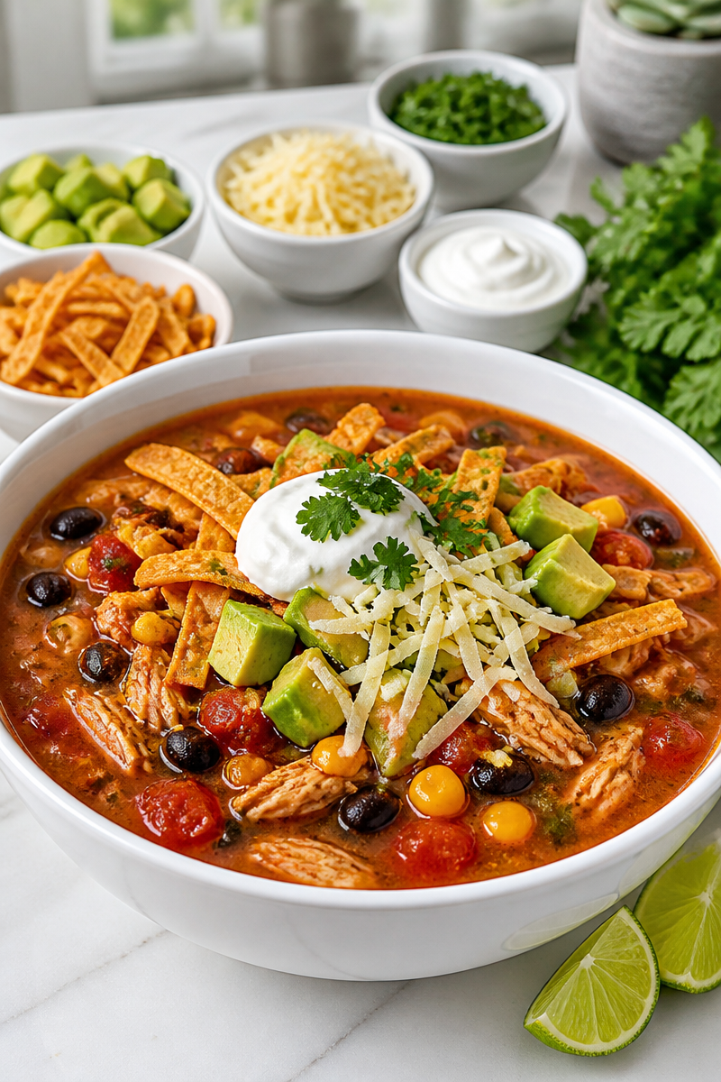 Leftover Turkey Tortilla Soup Bowl