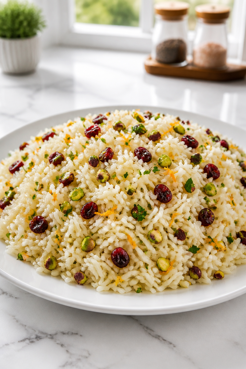 Cranberry Pistachio Rice Pilaf Side