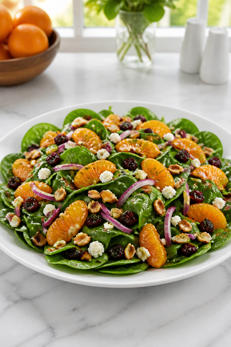 Orange Cranberry Spinach Salad Side
