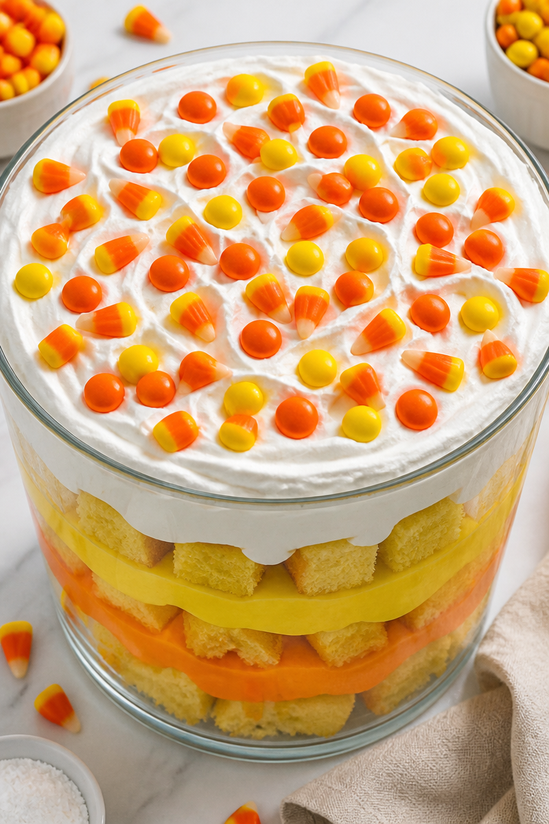 Candy Corn Trifle Layered Dessert