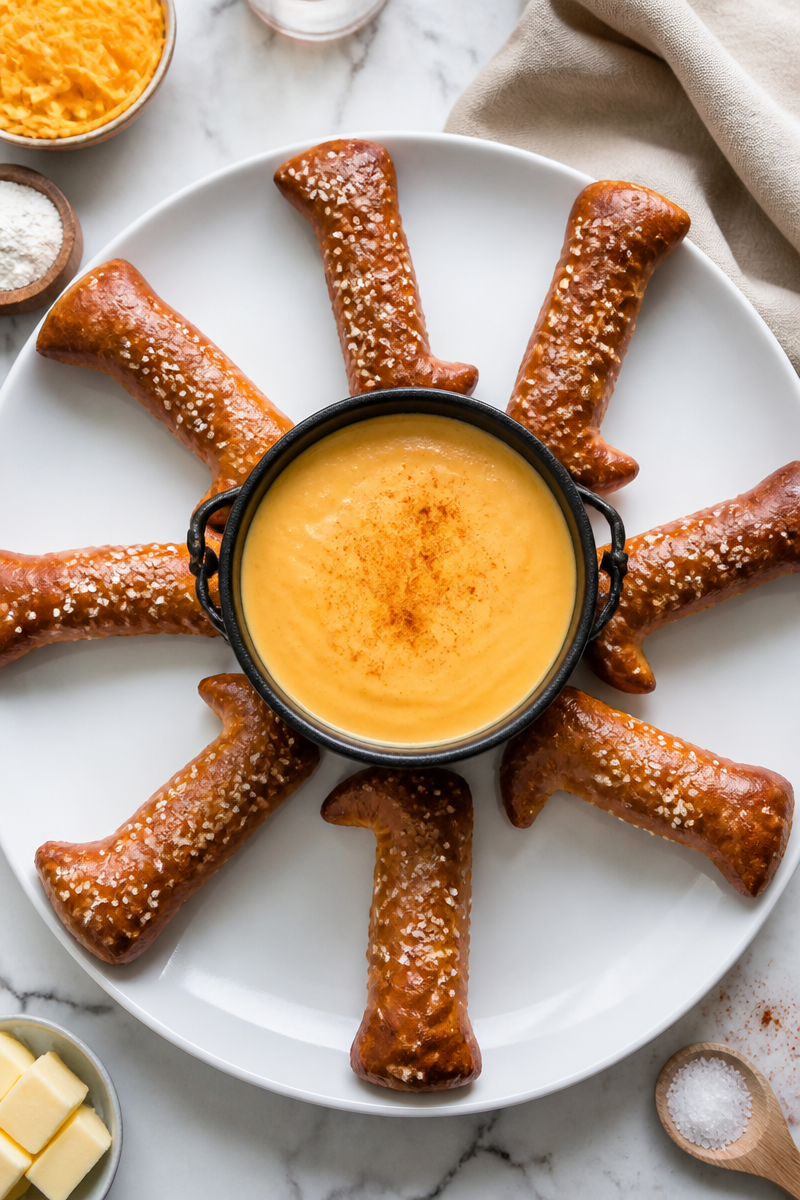 Witch Boot Pretzel Cheese Dip