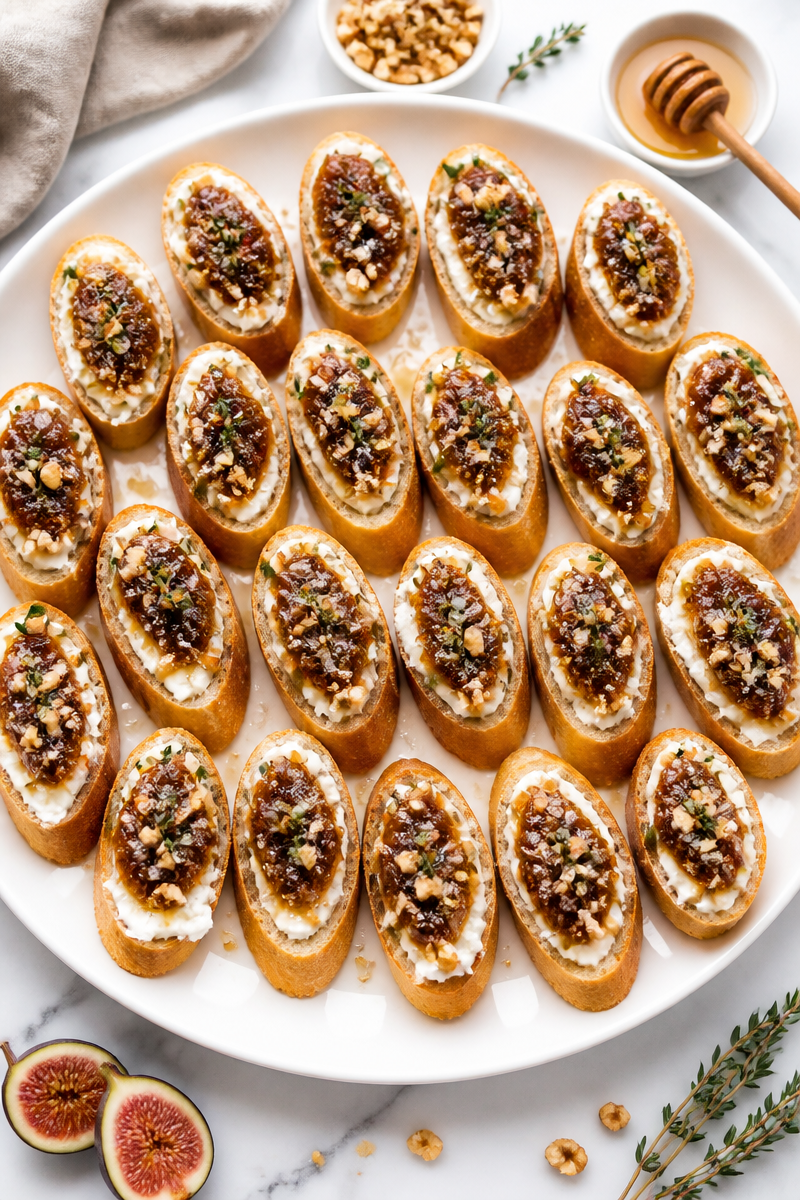 Fig Walnut Goat Cheese Crostini