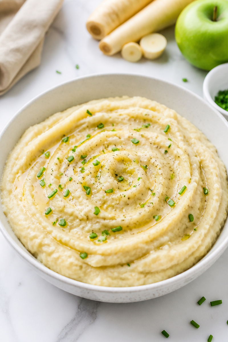 Maple Roasted Parsnip Apple Mash