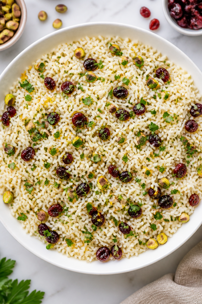 Cranberry Pistachio Rice Pilaf Side