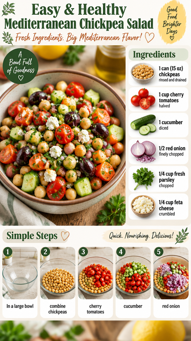 Easy & Healthy Mediterranean Chickpea Salad