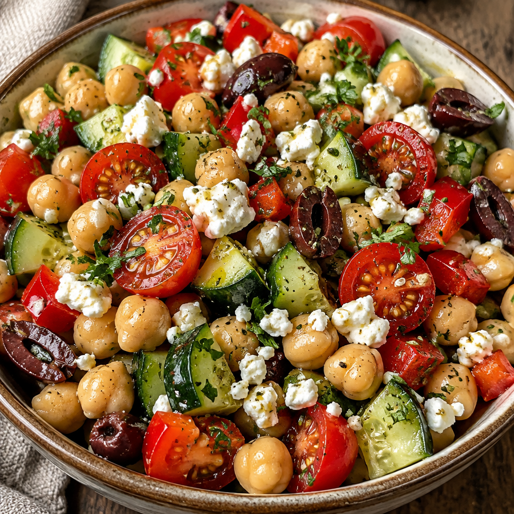 Easy & Healthy Mediterranean Chickpea Salad