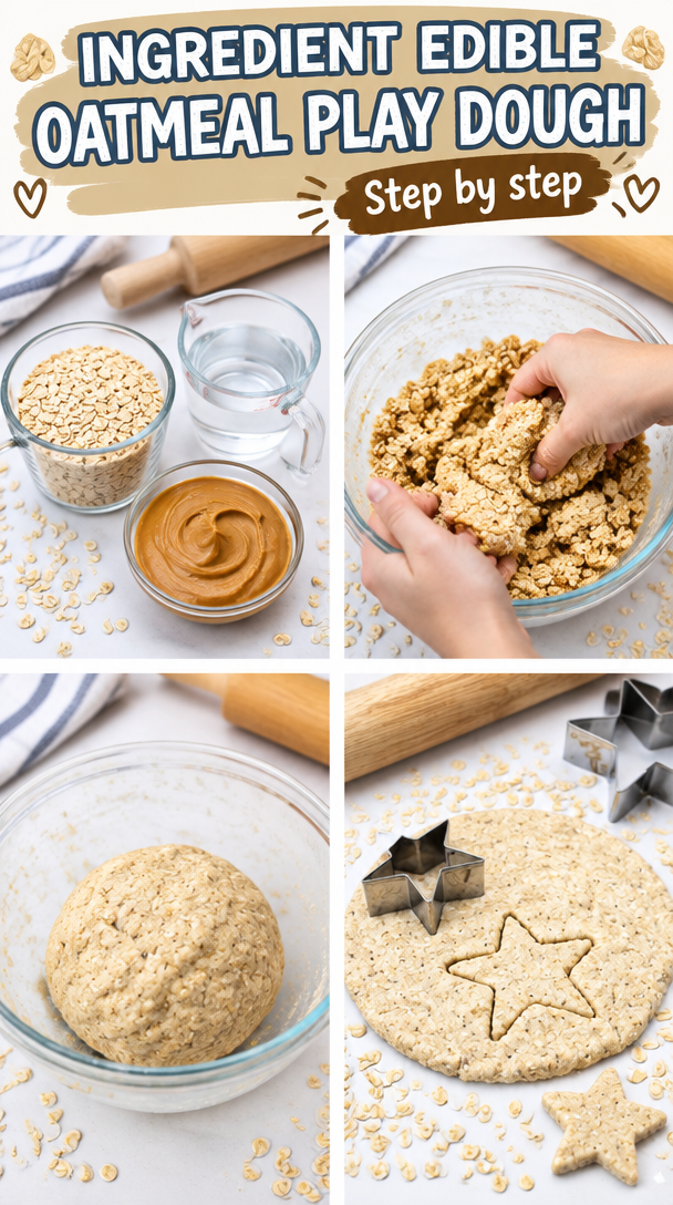 Edible Oatmeal Play Dough (3 Ingredients!)