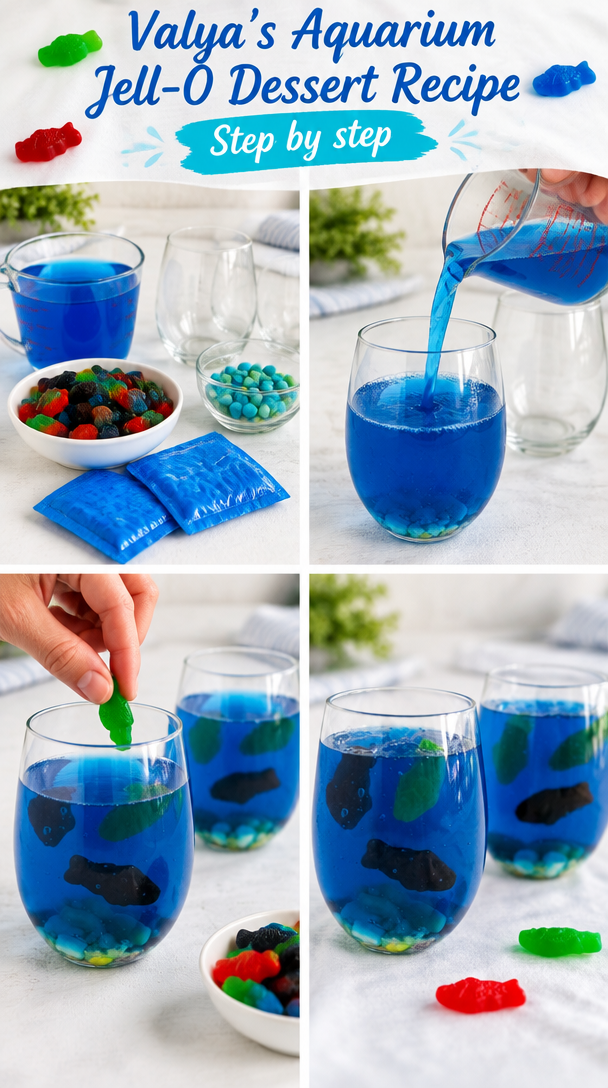 Aquarium Jell-O Dessert - Valya's Taste of Home