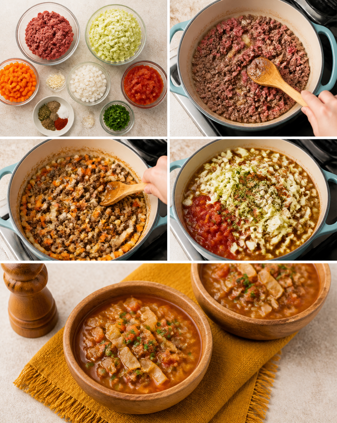 Ground Beef and Cabbage Soup