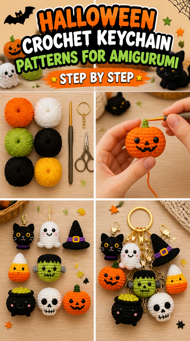 Halloween Crochet Keychain Patterns for Amigurumi 2 Halloween Crochet Keychain Patterns for Amigurumi