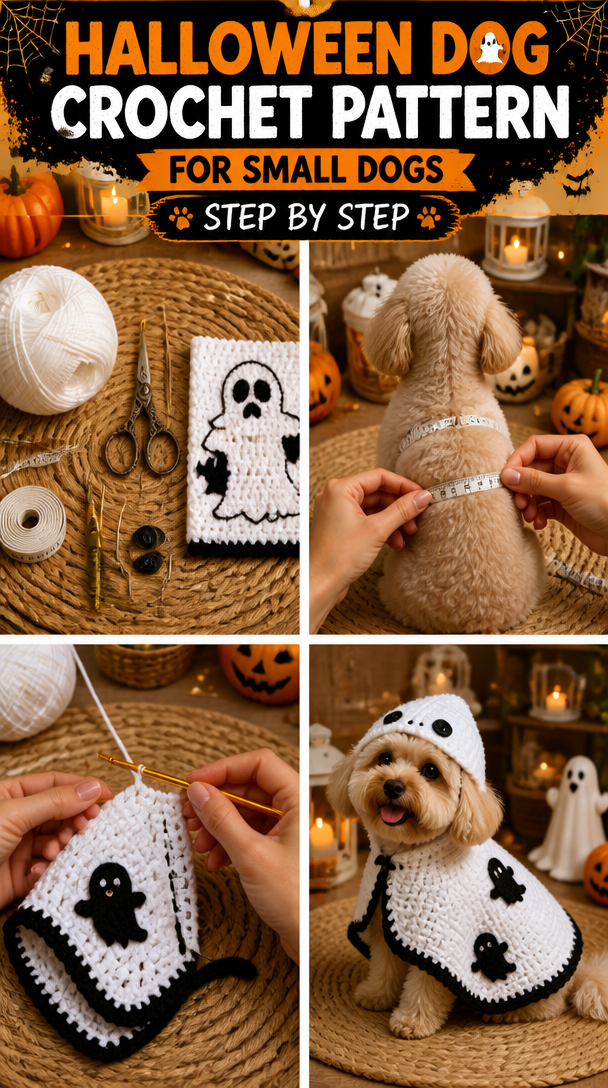 Halloween Dog Costume Crochet Pattern for Small Dogs