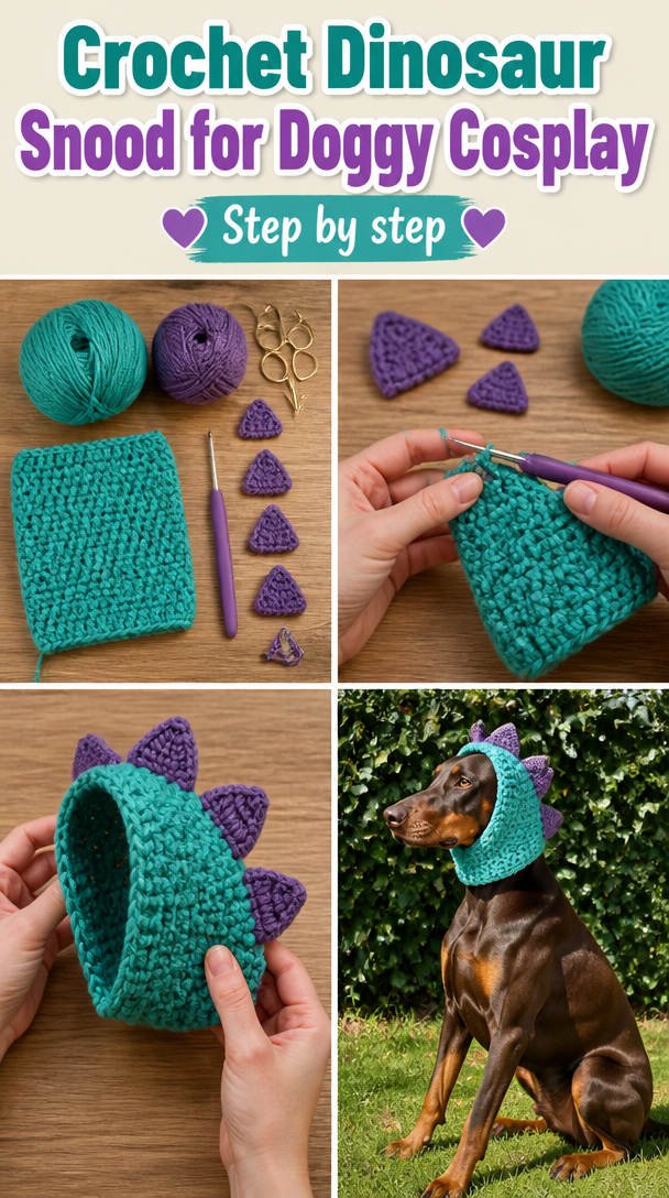 Crochet a Dinosaur Snood For Doggy Cosplay Fun - KnitHacker: Where Art & Yarn Hook Up!