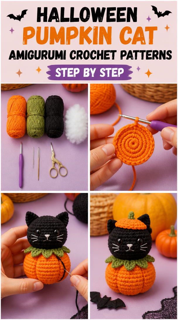 Halloween Pumpkin Cat Amigurumi Crochet Patterns 5 10+ Halloween Pumpkin Cat Amigurumi Crochet Patterns - Page 2 of 3