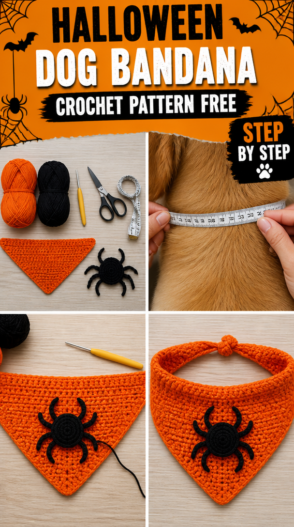 Halloween Dog Bandana Crochet Pattern Free 5 Halloween Dog Bandana, Free Crochet Pattern - GoldenLucyCrafts